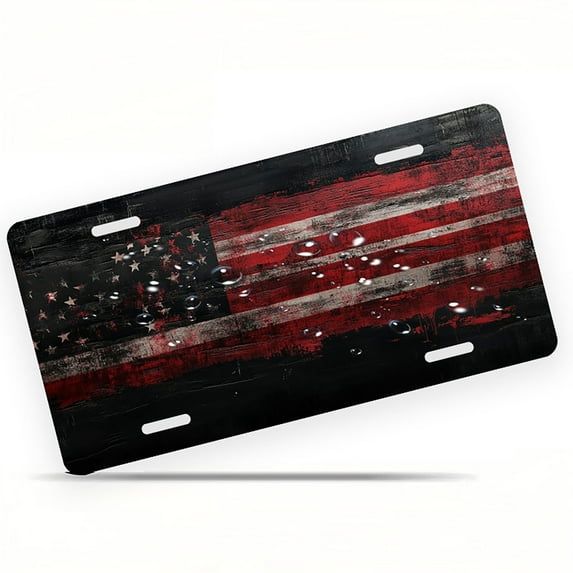 American Flag Funny Personalized License Plate Rust-proof Stainless Steel Metal License Plate Suitable For Men And Women 12.2" x 6.2"