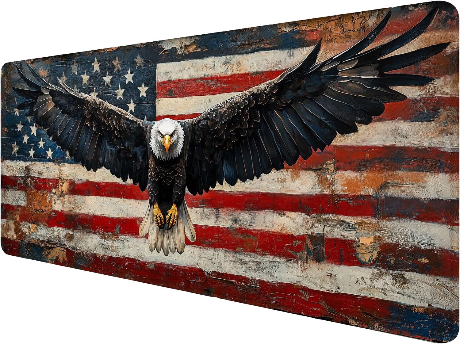 American Flag Gaming Mouse Pad Desk Pad USA Flag XL Mouse Pad Large Mousepad Extended Laptop Keyboard Mat Gaming Desk Pad Mouse Mat Office Computer Keyboard Laptop Home 31.5"x11.8"