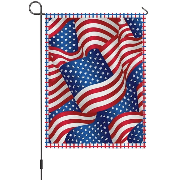 American Flag Garden Flags For Outdoor, Patriotic Star Stripes USA Flag Small Double Side Yard Flags Weather Proof Garden Decor for Lawn Outside Holiday 12 x 18 Inches