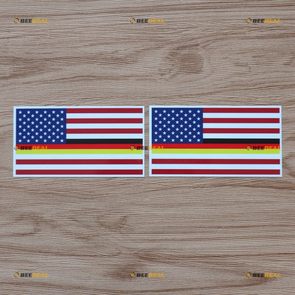 American Flag German Flag Stripes Merged Vinyl Decal Sticker Germany USA - 2 Pack Glossy, 4 Inches - for Car Boat Laptop Cup