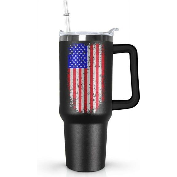 American Flag Gifts for Men, 40 oz Dad Vacuum Insulated Stainless Steel Travel Tumblers,Patriotic Military Gifts For Veterans, Police, Fathers Day, 4th of July