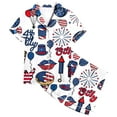 thumbnail image 1 of American Flag Girls Pajamas Size 10-11 Years Short Sleeve Pajamas Cute Cartoon Clothes Comfy Fit Short Sleeve Kids Summer Trendy Sleepwear Clothes Set, 1 of 4
