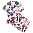 thumbnail image 1 of American Flag Girls Pajamas Size 10-11 Years Short Sleeve Pajamas Cute Cartoon Clothes Comfy Fit Short Sleeve Kids Summer Trendy Sleepwear Clothes Set, 1 of 3