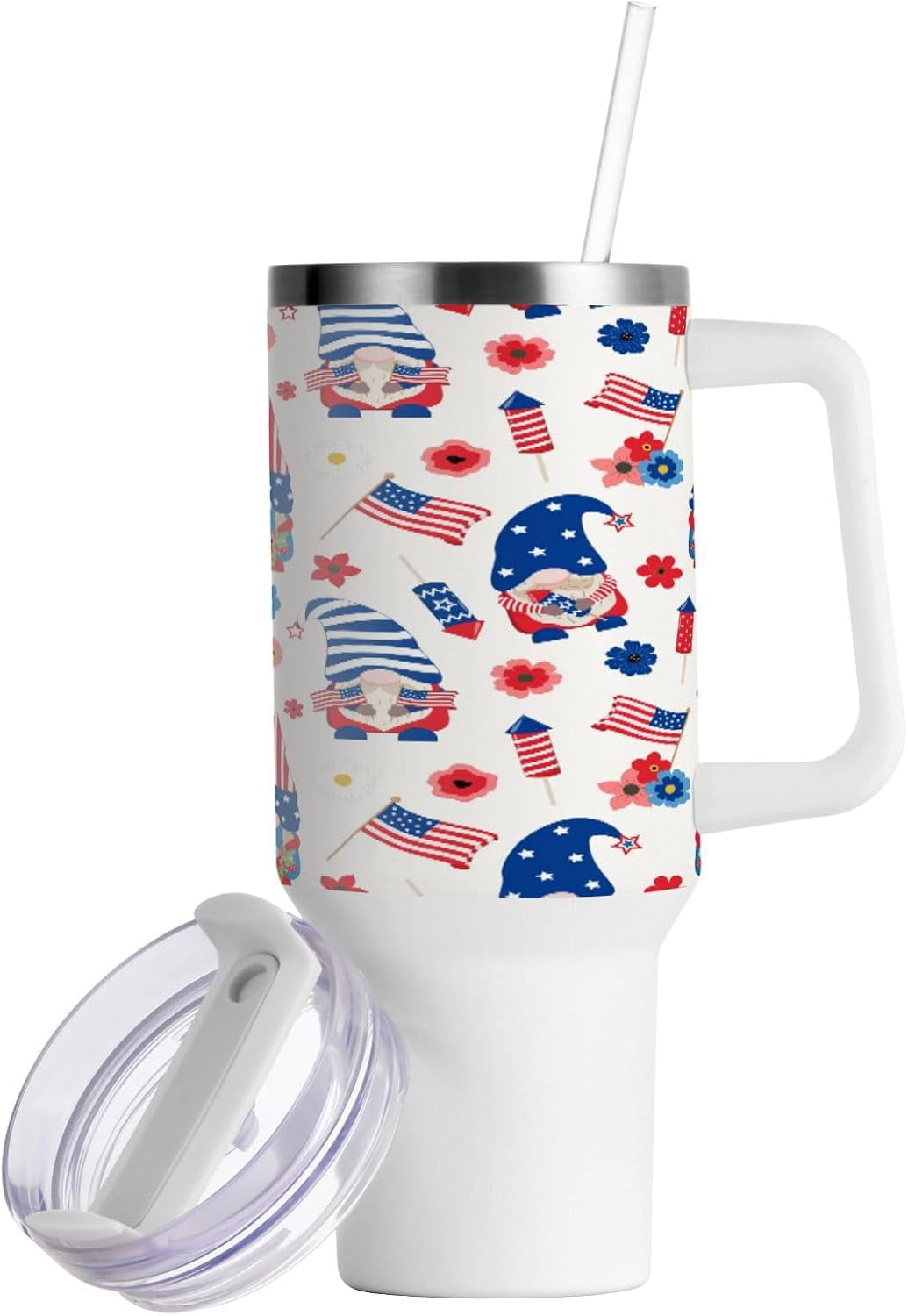 YETTASBIN 40 Oz Halloween Bat Tumbler - Stainless Steel Vacuum Insulated Travel Mug With Handle & Straw - View #3