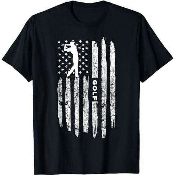 American Flag Golf Clothing - Golfer Vintage Golf T-Shirt