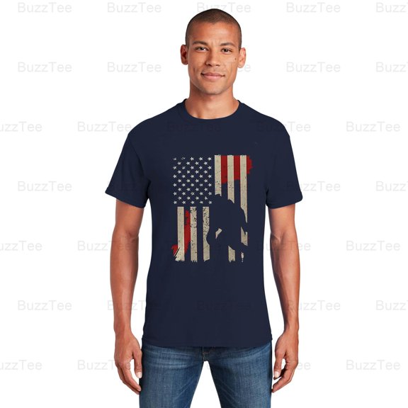 American Flag Gorilla 4th July Ape Patriotic Wildlife Graphic Art T-Shirt Unisex, up to 5XL