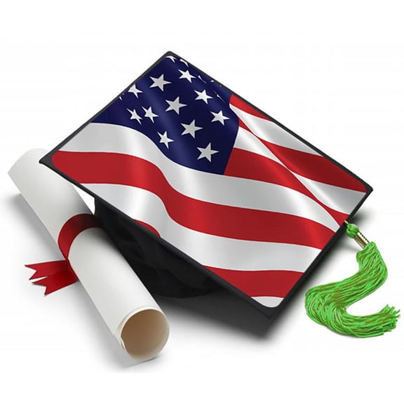 American Flag Grad Cap Tassel Topper