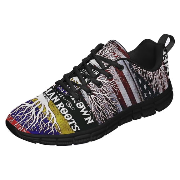 American Flag Grown With Colombian Roots Running Shoes Sneakers Mesh Black Size 8.5