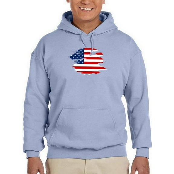 American Flag Grunge Style Hoodie Men -Image by Shutterstock, Male 5X-Large
