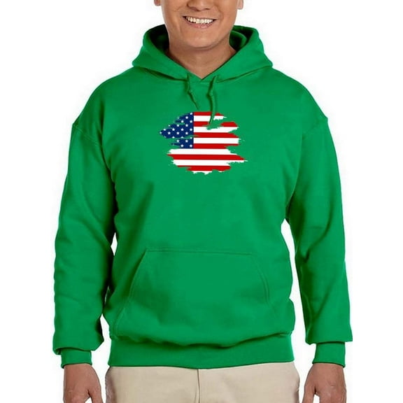 American Flag Grunge Style Hoodie Men -Image by Shutterstock, Male Large