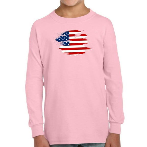American Flag Grunge Style Long Sleeve Toddler -Image by Shutterstock,  4 Toddler