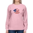 thumbnail image 1 of American Flag Grunge Style Sweatshirt Women -Image by Shutterstock, Female 3X-Large, 1 of 4