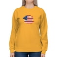 thumbnail image 1 of American Flag Grunge Style Sweatshirt Women -Image by Shutterstock, Female 3X-Large, 1 of 4