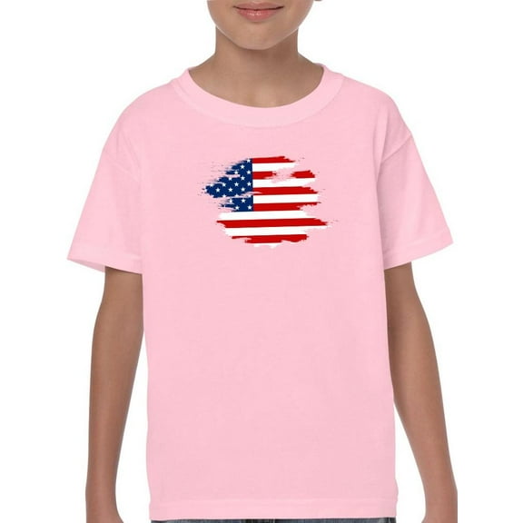 American Flag Grunge Style T-Shirt Juniors -Image by Shutterstock,  Small