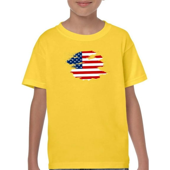 American Flag Grunge Style T-Shirt Juniors -Image by Shutterstock, x-Small