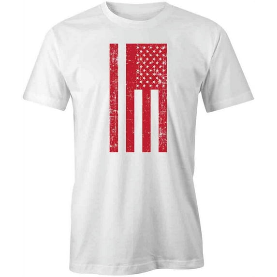 American Flag Grunge T-Shirt | Patriotic American White Tee Gift