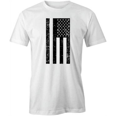 American Flag Grunge T-Shirt | Patriotic American White Tee Gift