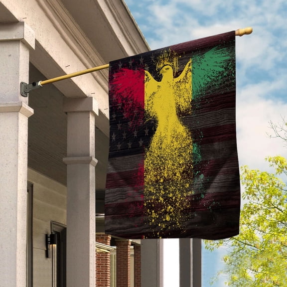 American Flag- Guinean Flag Guinea US Friendship Forever July 4 Decoration House Flag, Double-Sided Decorative Outdoor Flag, Patriotic Polyester Yard Flag 29.5 x 39.5 in