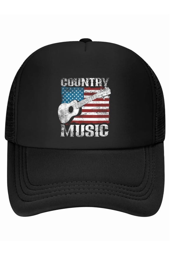 American Flag Guitar Player Funny Country Music Lover Baseball Cap
