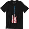 thumbnail image 1 of American Flag Guitars - Amazing Guitarist Musician Men's Gift T-Shirt, 1 of 4