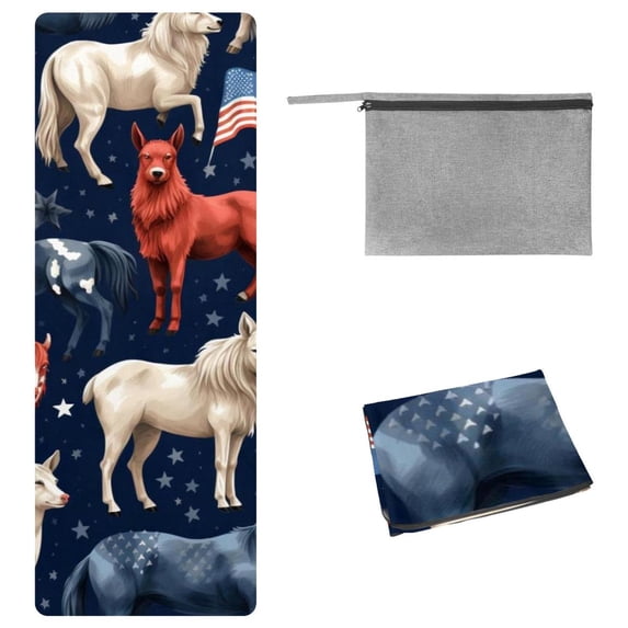 American Flag Gym Towel with Storage Bag, 72.8"x26.8", Suitable for Yoga, Pilates, Fitness, etc. - Yoga Mat Towel, Gym Towels, Gym Towel