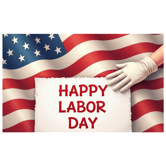 American Flag Happy Labor Day Banner Polyester Material Decorative Design Celebration Banner for Holiday Decoration Event Display Patriotic Celebration