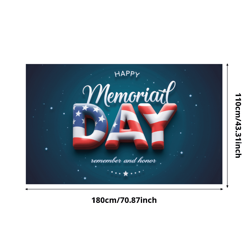 American Flag Happy Memorial Day Patriotic Banner Decorative Stars for ...