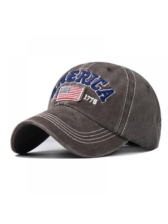 American Flag Hats Vintage Washed Distressed Cotton Dad Hat Baseball Cap Adjustable Trucker Unisex Style Headwear