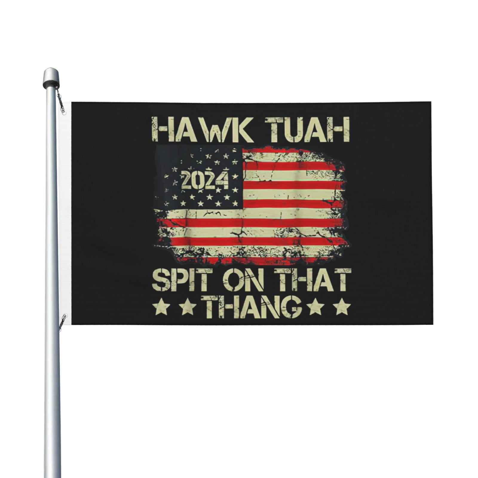 American Flag Hawk Tuah 24 Spit On That Thang Garden Flags with Metal ...