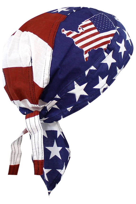 American Flag Headwrap Patriotic Doo Rag Red White and Blue (Amer United States)