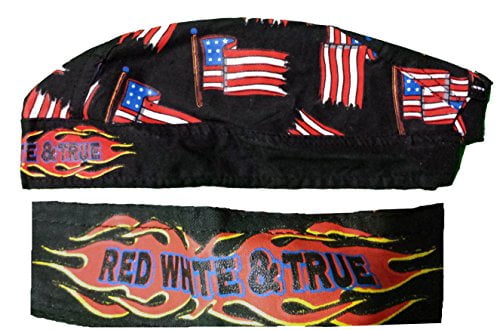 American Flag Headwrap Patriotic Doo Rag Red White and Blue (Red White ...