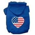 thumbnail image 1 of Mirage Pet American Flag Heart Screen Print Pet Hoodies Blue Size Sm, 1 of 10