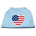 thumbnail image 1 of American Flag Heart Screen Print Shirt Baby Blue XS - 8, 1 of 1