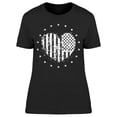 thumbnail image 1 of American Flag, Heart Shaped T-Shirt Women -Image by Shutterstock, Female 3X-Large, 1 of 2