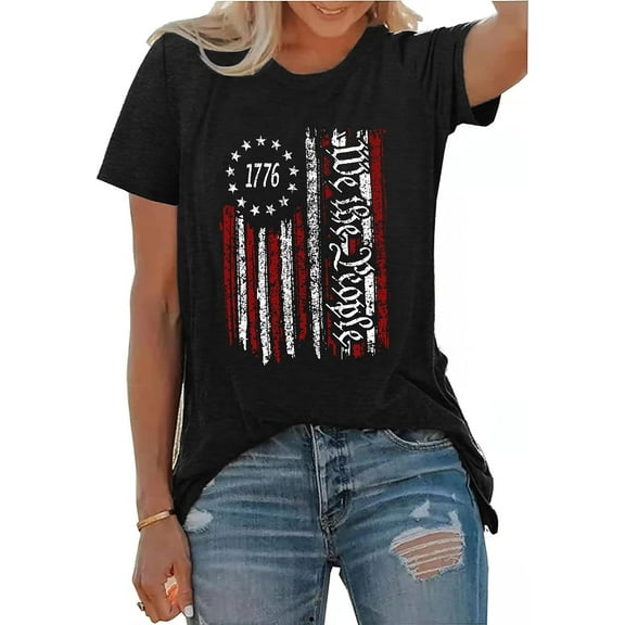 American Flag Heart Shirts for Women 4th of July T-Shirt Graphic Patriot Tee USA Flag Shirt Tops Tops Tee