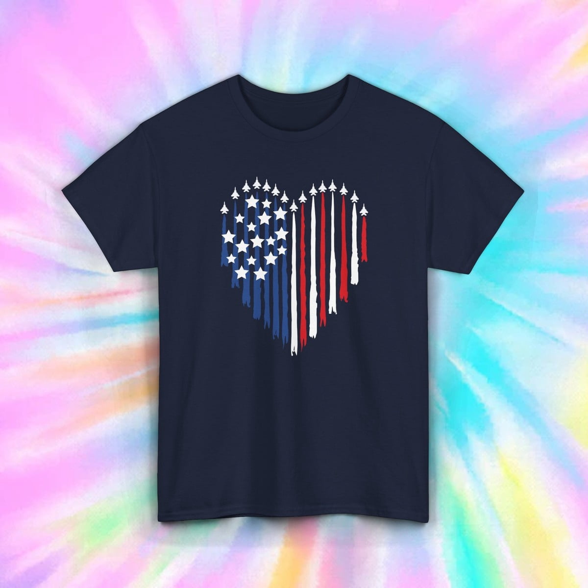 American Flag Heart USA T-Shirt - Walmart.com