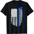thumbnail image 1 of American Flag Hockey Patriotic Ice Hockey Player T-Shirt, 1 of 4