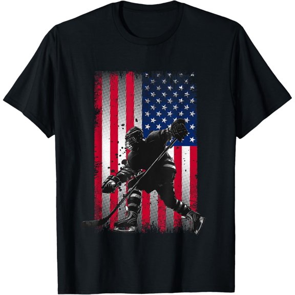 American Flag Hockey T-Shirt