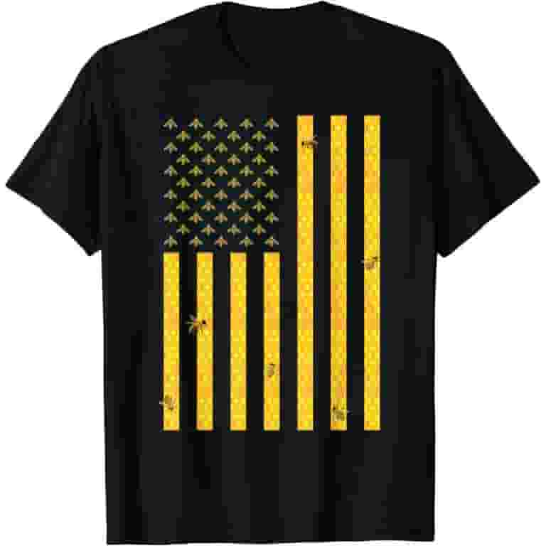 American Flag Honeycomb Honey Bee Beekeeping Beekeeper Gift T-Shirt American Flag Honeycomb Honey Bee Beekeeping Beekeeper Gift T-Shirt
