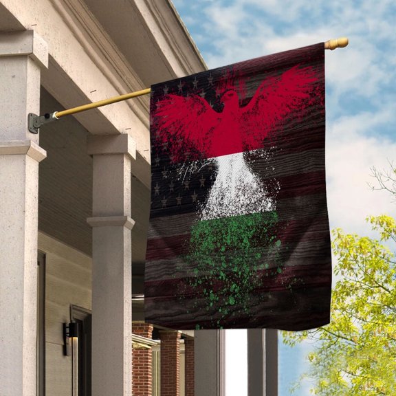 American Flag- Hungarian Flag Hungary US Friendship Forever July 4 Decoration House Flag, Double-Sided Decorative Outdoor Flag, Patriotic Polyester Yard Flag 29.5 x 39.5 in