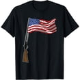 thumbnail image 1 of American Flag Hunting 4th Of July Patriotic American Hunter T-Shirt, 1 of 3