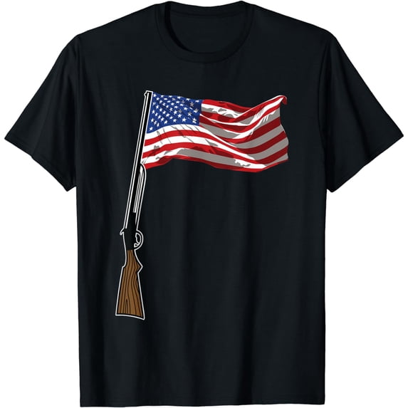 American Flag Hunting 4th Of July Patriotic American Hunter T-Shirt