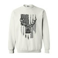 thumbnail image 1 of American Flag Hunting Deer Patriotic Support DT Crewneck Sweatshirt, 1 of 2