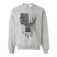 thumbnail image 1 of American Flag Hunting Deer Patriotic Support DT Crewneck Sweatshirt, 1 of 2