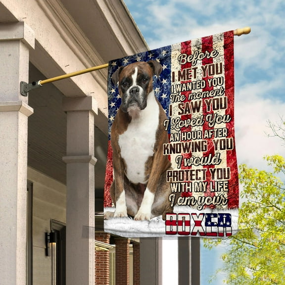 American Flag I Am Your Boxer Dog Flag Proud House Flag (29.5x39.5) Double Sided-USA Flags Premium Polyester-Decorative Indoor Outdoor Flag