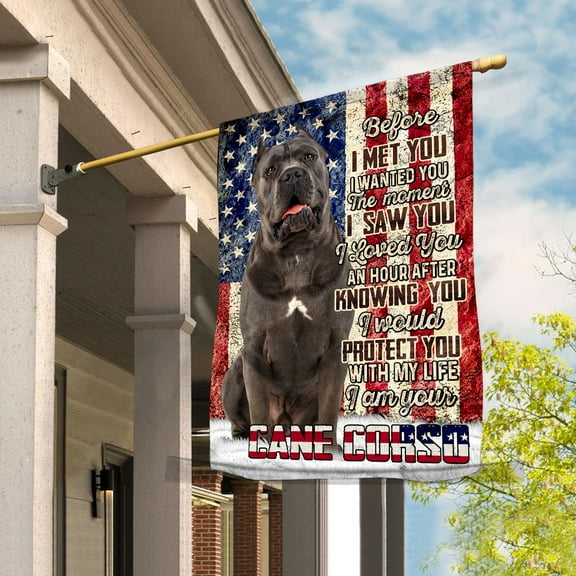 American Flag I Am Your Cane Corso Dog Flag Proud House Flag (29.5x39.5) Double Sided-USA Flags Premium Polyester-Decorative Indoor Outdoor Flag