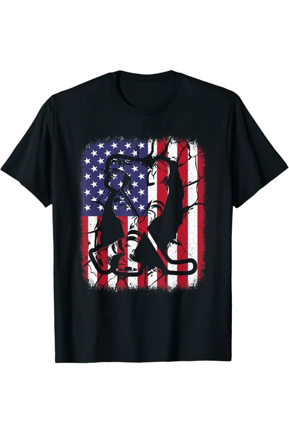 American Flag Ice Hockey Lover Men Women T-Shirt All Size S-5Xl