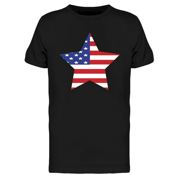 American Flag In Star Shape T-Shirt Men -Image by Shutterstock, Male Large