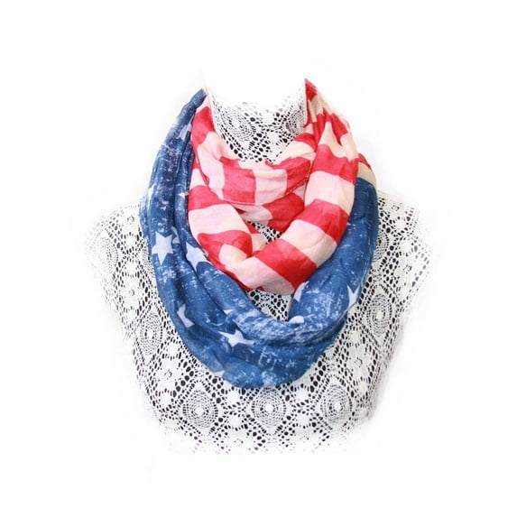 American Flag Infinity Loop Winter Scarf