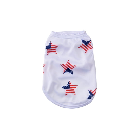 American Flag Inspired Dog Vest,patriots dog jersey,Patriotic American Flag Print Summer Lightweight Breathable Pet Vest for Small Medium Dogs,White S